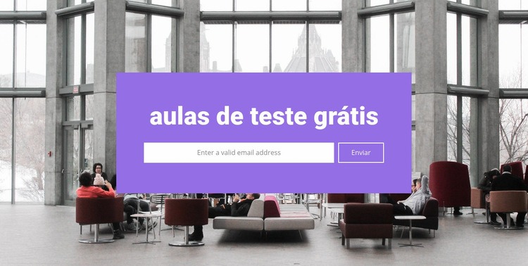 Aulas de teste grátis Maquete do site