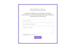 Bokningsformulär Ensidig Webbplats