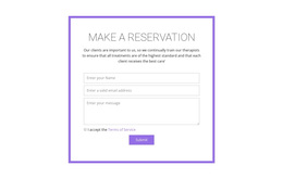 Reservation Form - Customizable Template