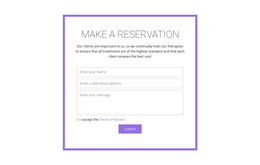Reservation Form - Web Page Design