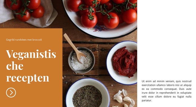Veganistische gerechten CSS-sjabloon