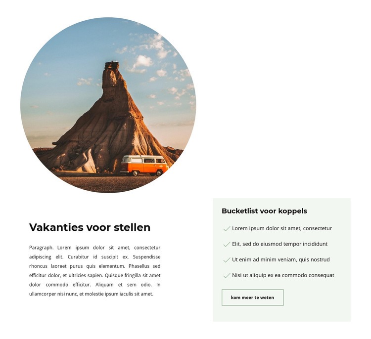 Interessant weekend Website Builder-sjablonen