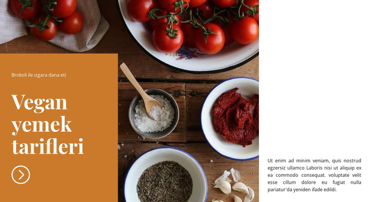 Vegan yemekler HTML Şablonu