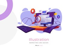 Erstellungsillustration - Website-Builder Für Jedes Gerät