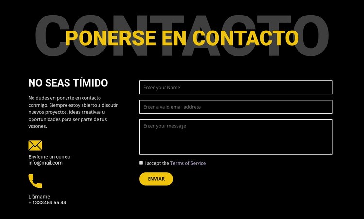 Contactos y ponte en contacto Plantillas de creación de sitios web