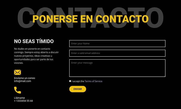 Contactos y ponte en contacto Diseño de páginas web