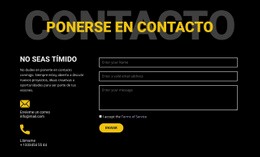 Contactos Y Ponte En Contacto - Maqueta Del Sitio