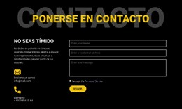 Contactos Y Ponte En Contacto - Plantillas De Sitios Web