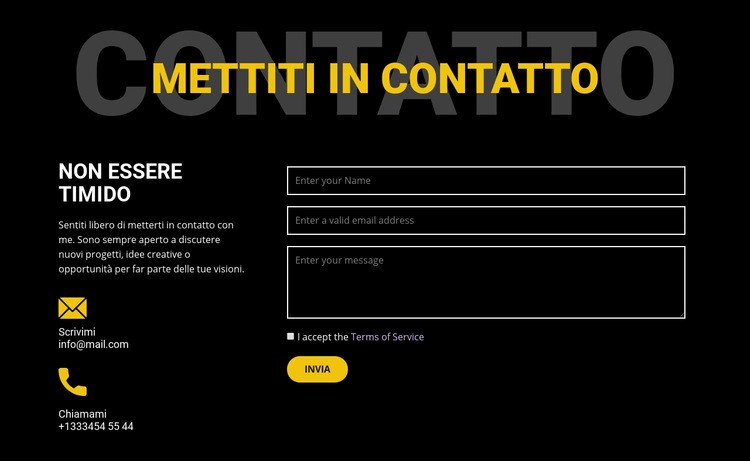 Contattaci e mettiti in contatto Modelli di Website Builder