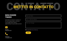 Contattaci E Mettiti In Contatto - Modello Del Sito