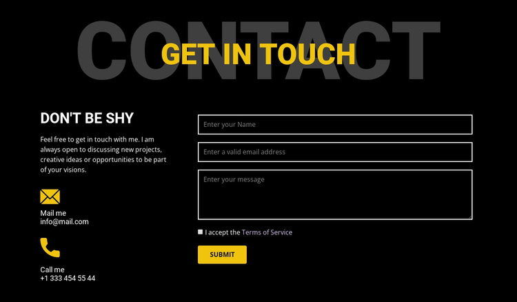 Contacts and get in touch Template