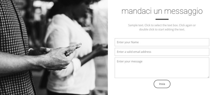 Mandaci un messaggio Modello HTML