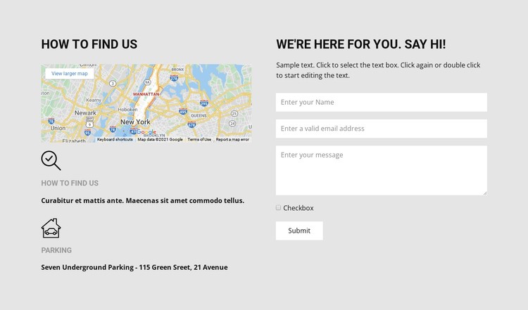 How to find us CSS Template