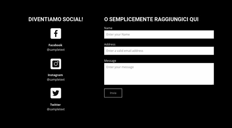 Diventiamo social Modello Joomla