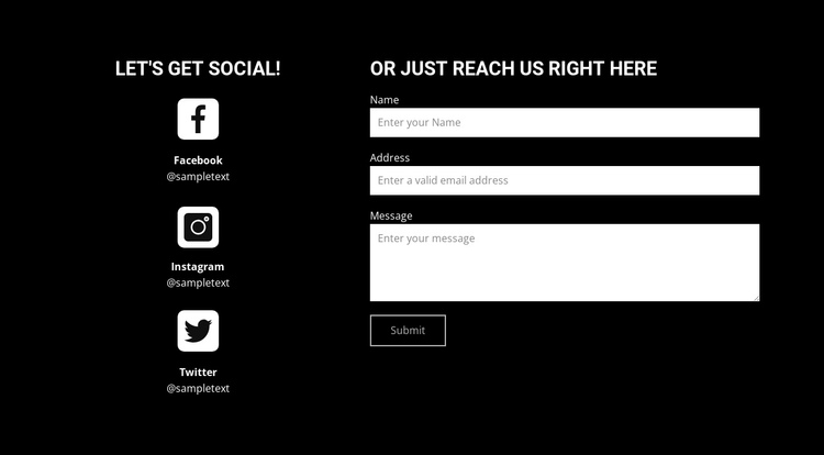 Let's get social One Page Template
