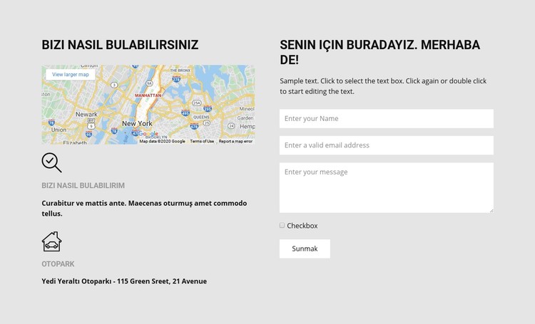 Bizi nasıl bulabilirsiniz CSS Şablonu