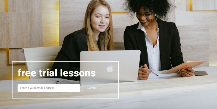 Free lessons Website Mockup