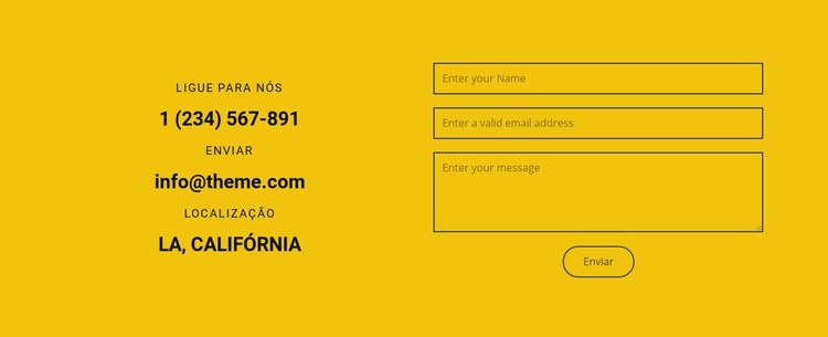 Nós entraremos em contato com você Maquete do site