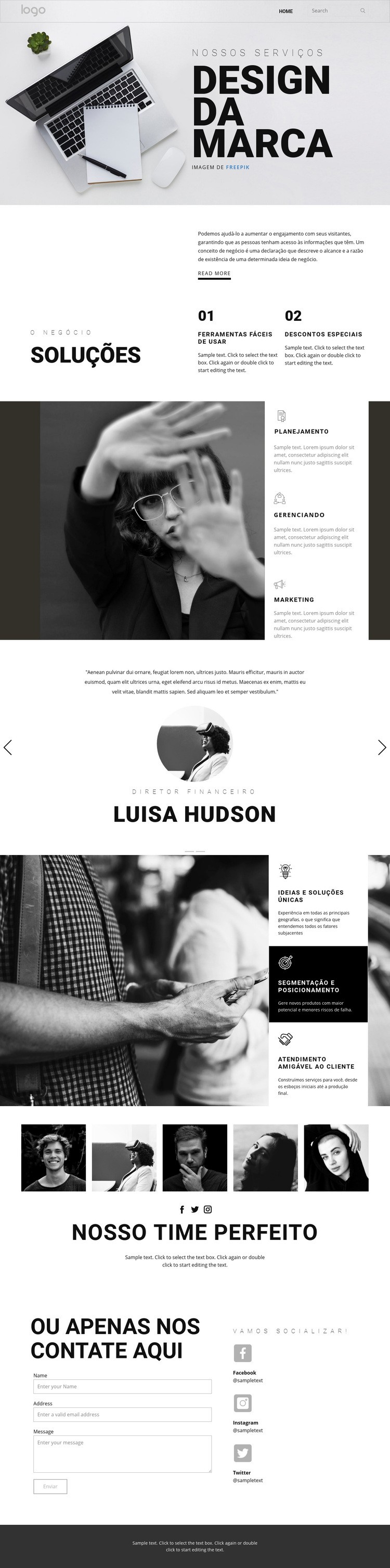 Fazendo branding para negócios Design do site