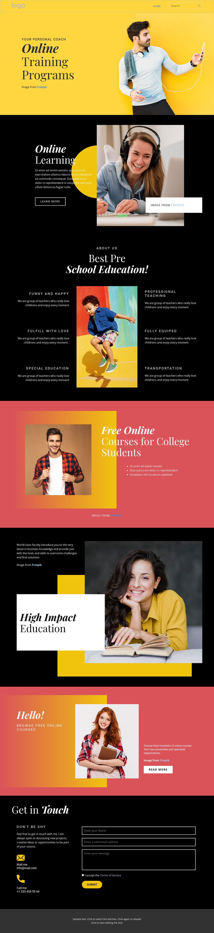 Good online education Web Design
