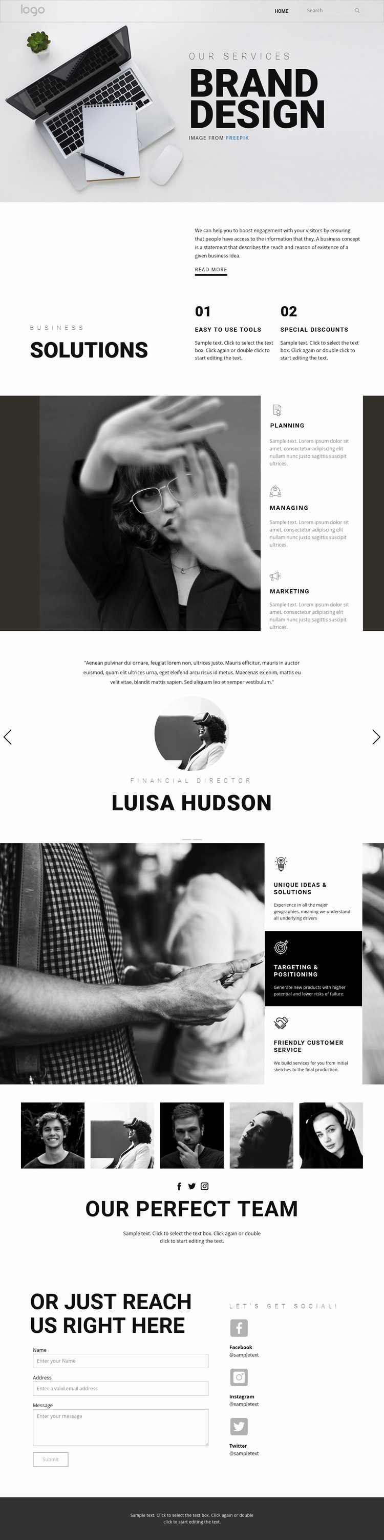 Doing branding for business Web Page Design