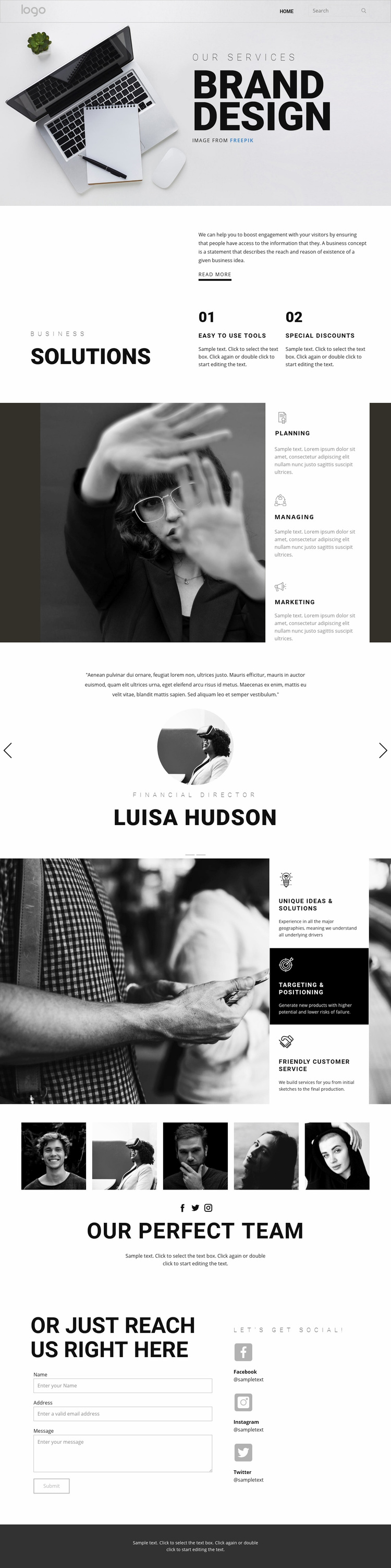 Doing branding for business Wix Template Alternative