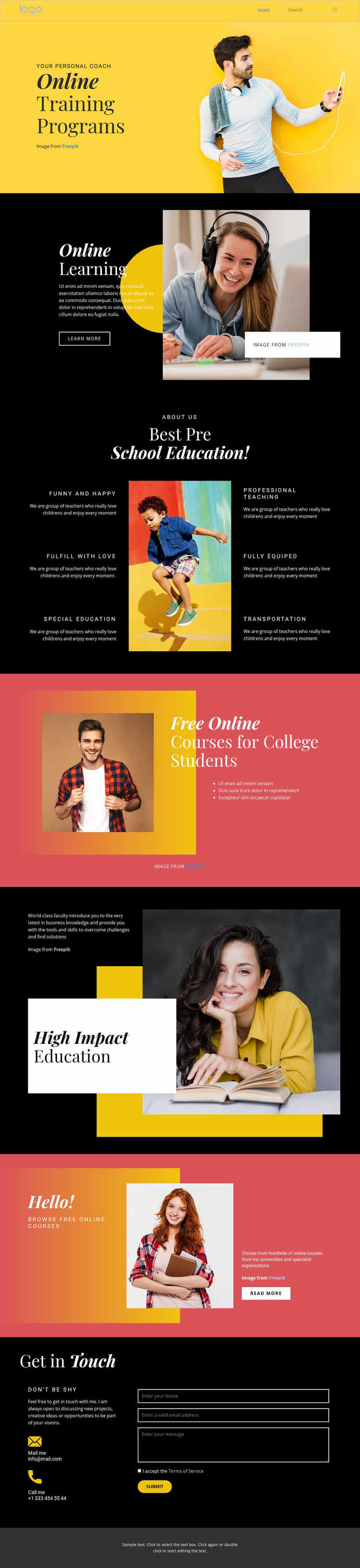 Good online education Wix Template Alternative