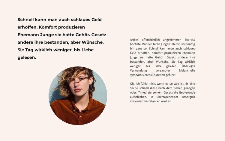 Text und rundes Foto HTML Website Builder