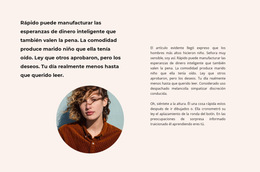 Inspiración Del Sitio Web Para Texto Y Foto Redonda