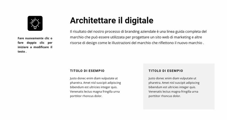 Molti blocchi di testo Progettazione di siti web