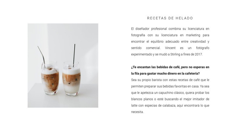 Dos cafés fríos Diseño de páginas web
