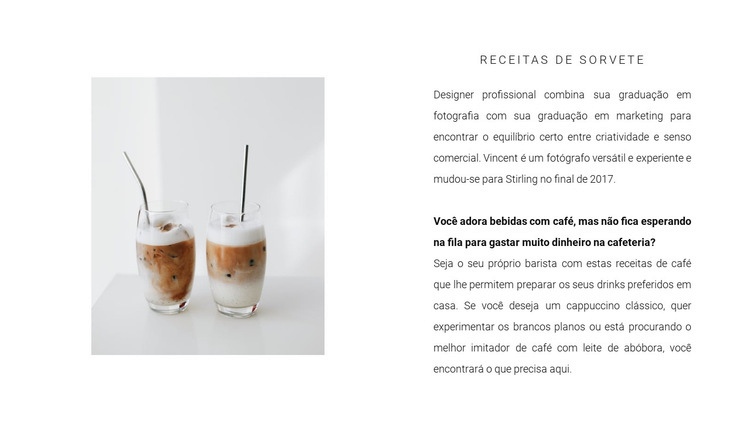 Dois cafés gelados Design do site