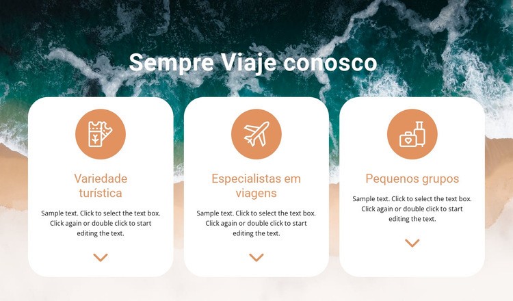 Pesquise viagens únicas Modelo de uma página