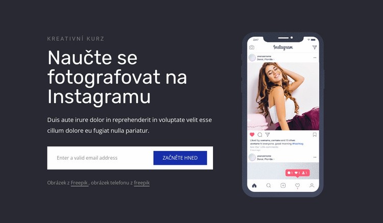 Naučte se fotografovat na instagramu Šablona CSS