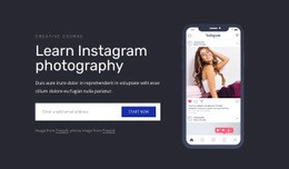 Learn Instagram Photography - Homepage Layout