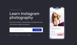 Learn Instagram Photography - Single Page HTML5 Template