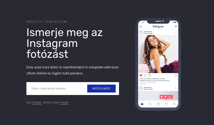 Tanulj instagram fotózást HTML Sablon