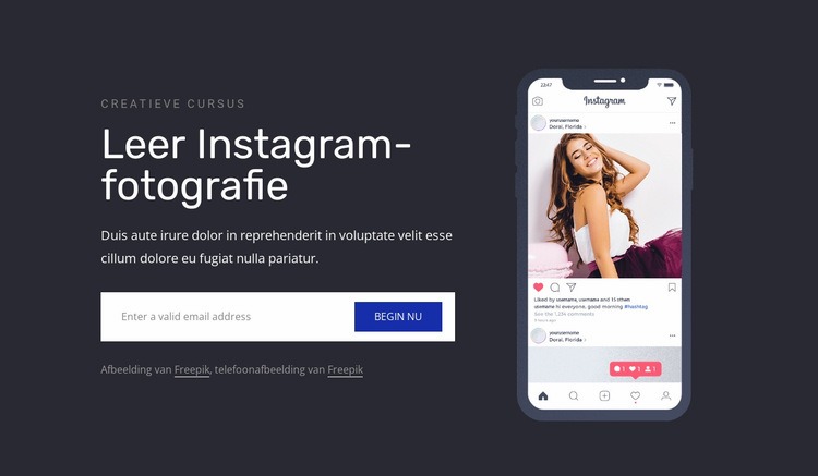 Leer instagramfotografie Html Website Builder