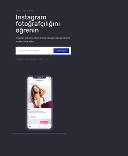 Instagram Fotoğrafçılığı Öğrenin Için Web Sitesi Tasarımı