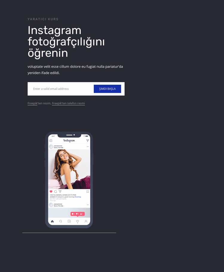 instagram fotoğrafçılığı öğrenin Web sitesi tasarımı