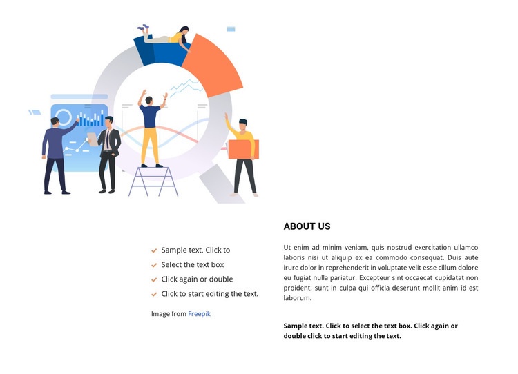 Illustration and a lot of text Web Page Design