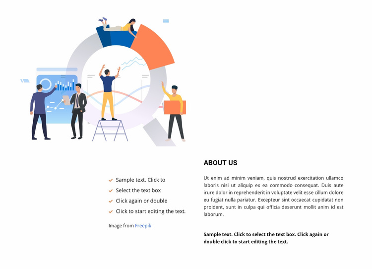 Illustration and a lot of text Landing Page