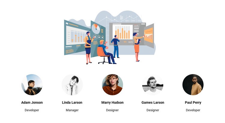 Illustration and team Homepage Design