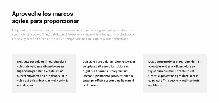 Tres columnas con texto Creador de sitios web HTML