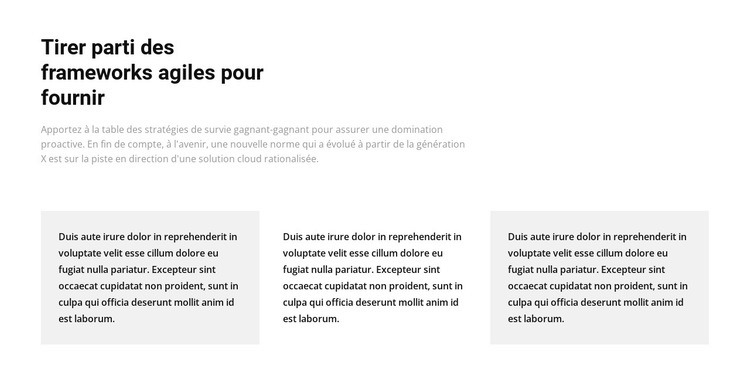 Trois colonnes avec du texte Créateur de site Web HTML