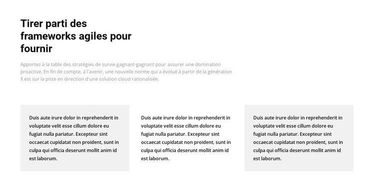 Trois colonnes avec du texte Modèle de site Web