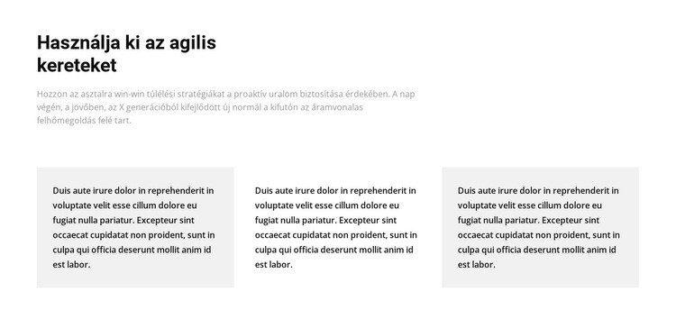 Három oszlop szöveggel Weboldal tervezés