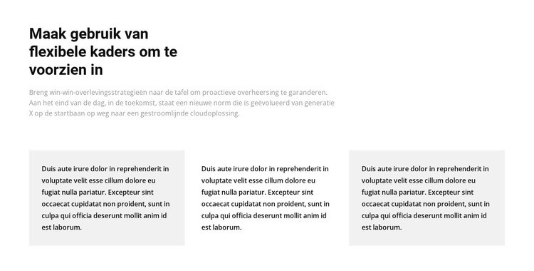 Drie kolommen met tekst Website mockup