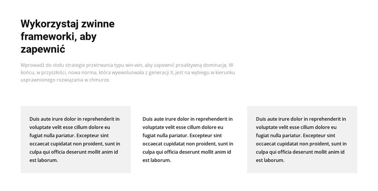 Trzy kolumny z tekstem Szablon HTML