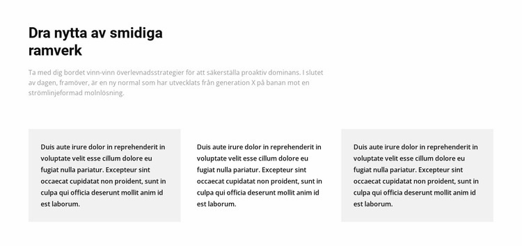 Tre kolumner med text WordPress -tema